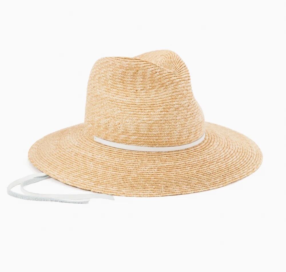 Lola Hats Marseille Hat Straw Leather Trim NWT